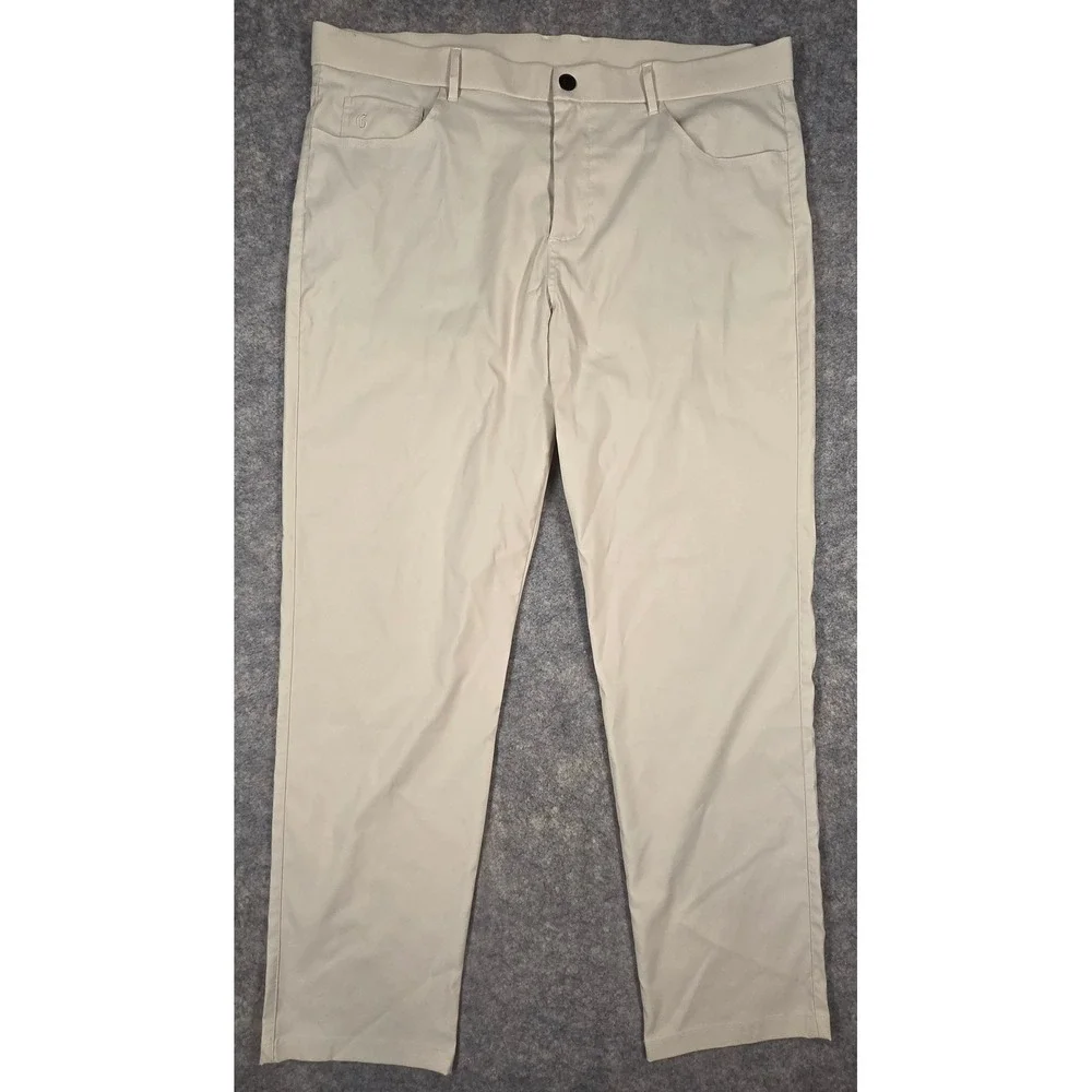 Greyson Golf Pants Mens 40x32 Beige Performance Five Pocket Trousers